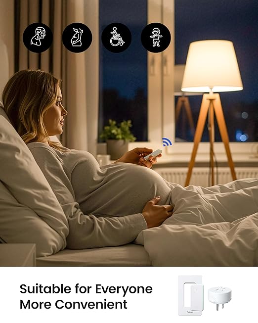Zoiinet Remote Control Outlet Plug Switch, Buckle Design & Removable Wireless