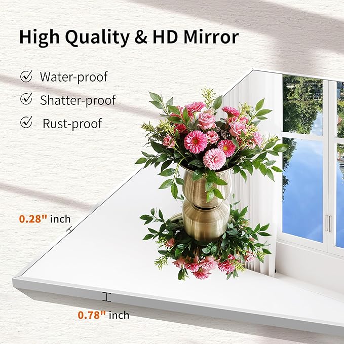 Silver Bathroom Mirror for Wall, 24x32 Inch Rectangle