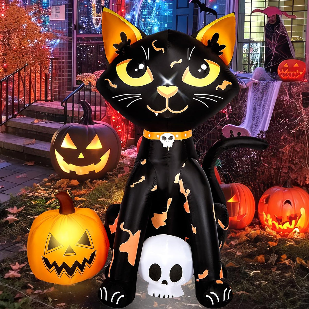 CAMULAND 5FT Halloween Decorations Outdoor, with Built-in LED Lights