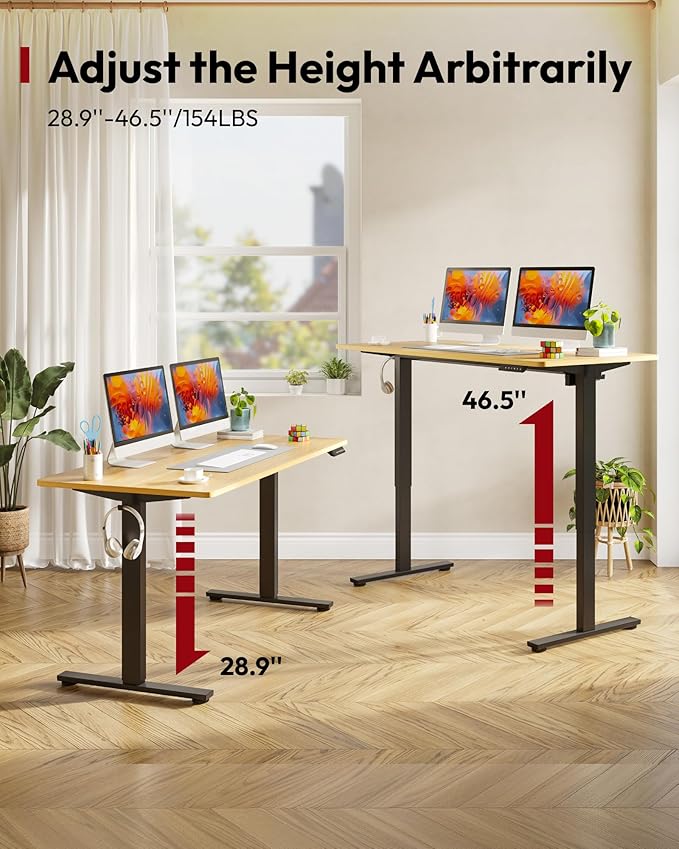 SANODESK Electric Standing Desk 48 x 30 Inches Whole-Piece Desktop Height