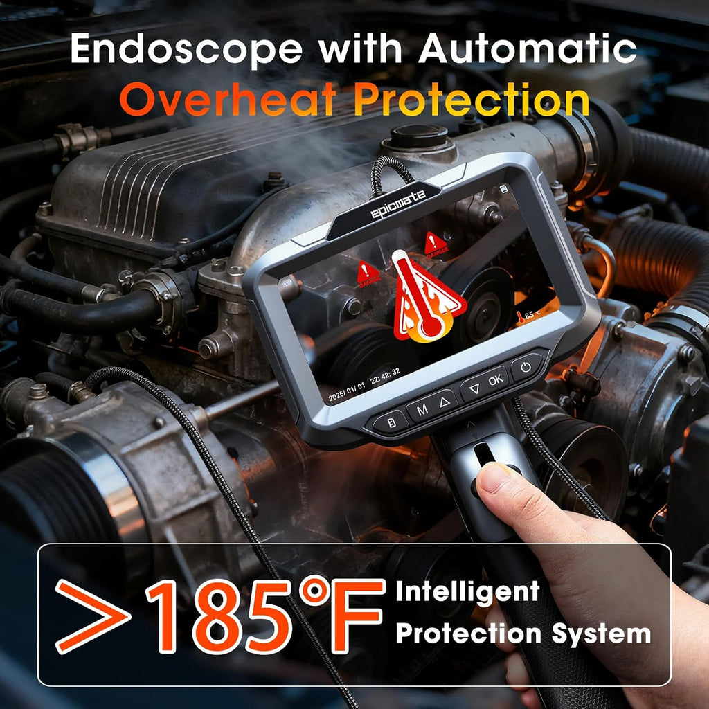 articulating borescope camera with light for automotive & on a desk or shelf