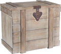 Household Essentials Medium Antiqued Decorative Trunk, Gray Finish