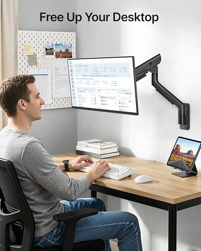 monTEK Heavy-Duty Single Monitor Wall Mount