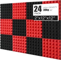 Acoustic Foams Panels 24 Pack 2" x 12"x 12" Sound Proof Foam Panels