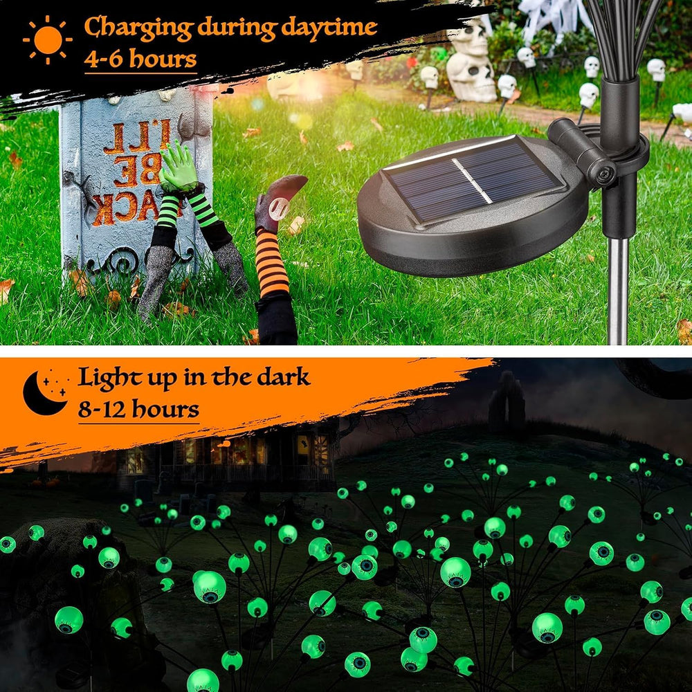 Flumy Halloween Decorations Outdoor, 4 Pack Solar Eyeball Lights, Scary Decor...