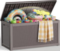 EFU Outdoor Storage Box 360 Gallon Deck Box, Waterproof Resin, Grey