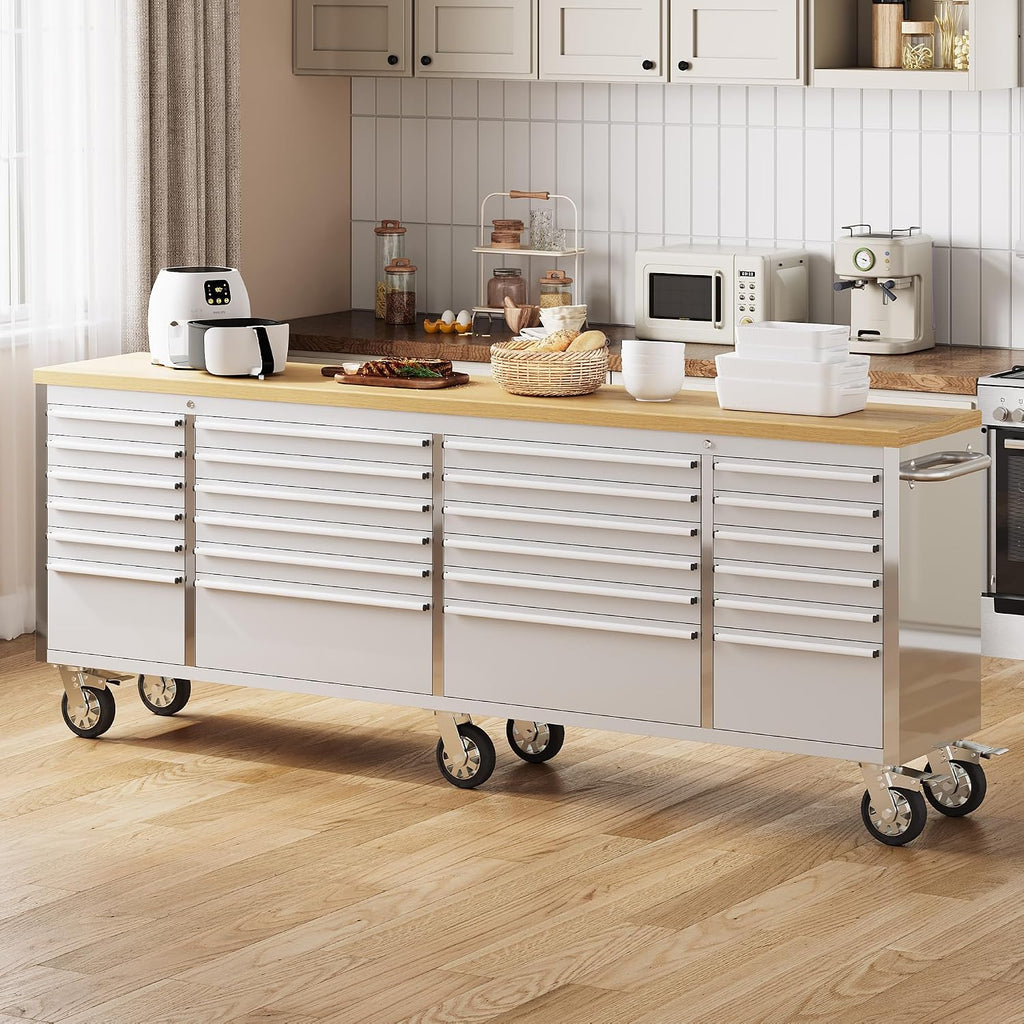 96 inch tool chest, rolling tool cabinet with on a desk or shelf