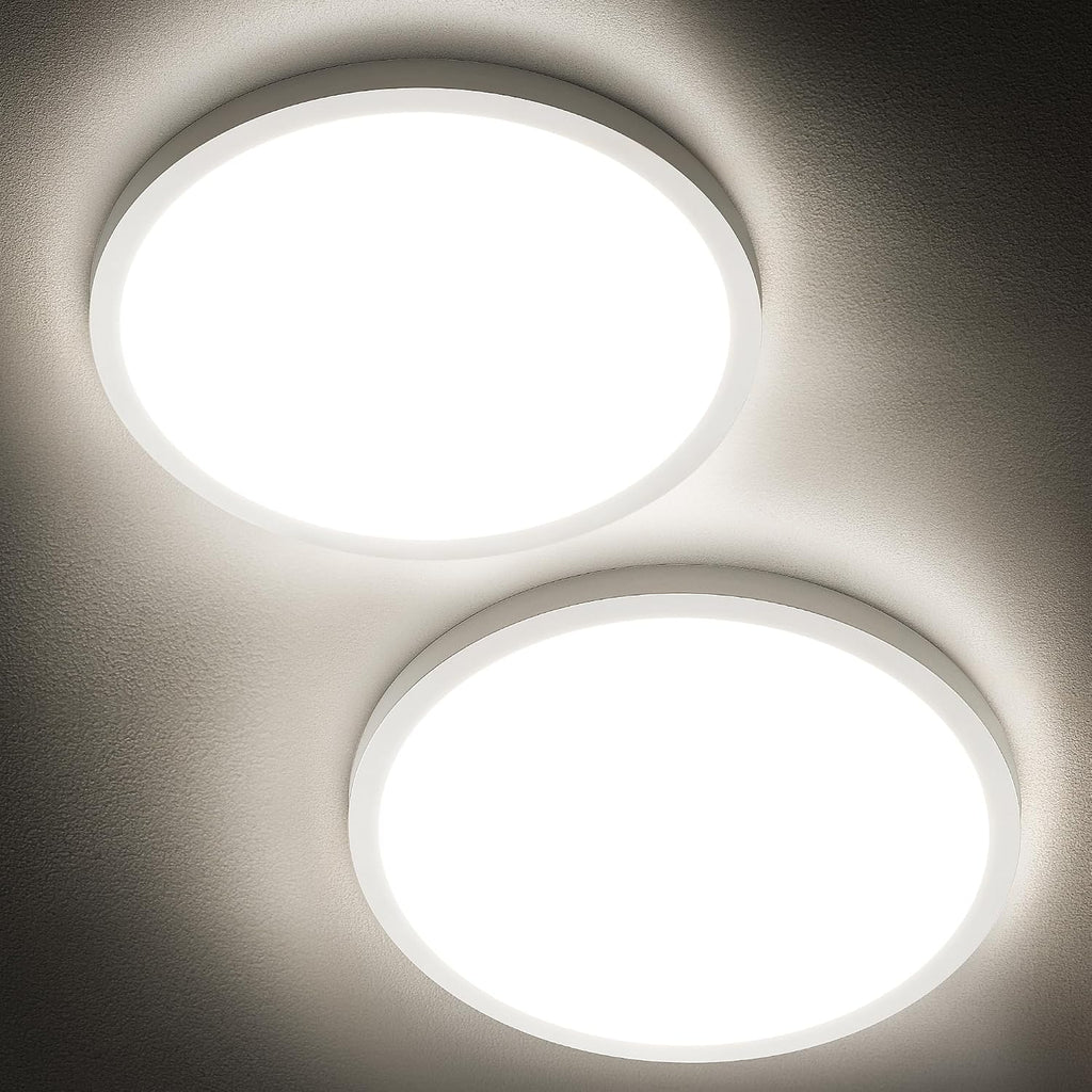SunRider 2-Pack LED Flush Mount Ceiling Light Fixture, 4000K Neutral White