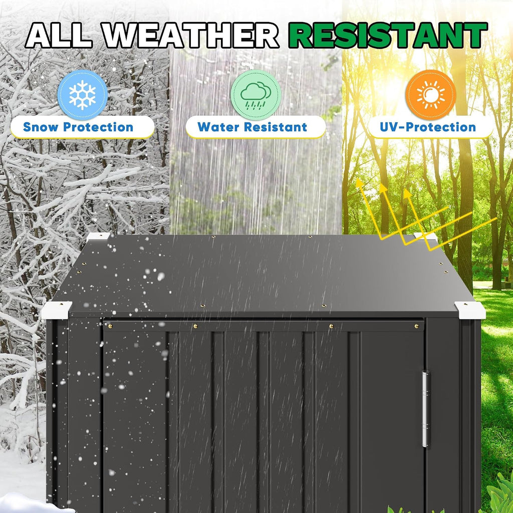 patiowell 22 cuft storage shed, metal vertical storage showing dimensions
