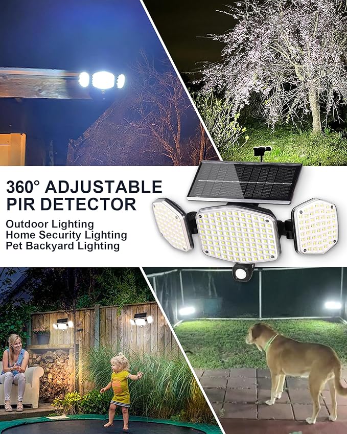 HAARAY Solar Motion Sensor Outdoor Lights (2 Pack)