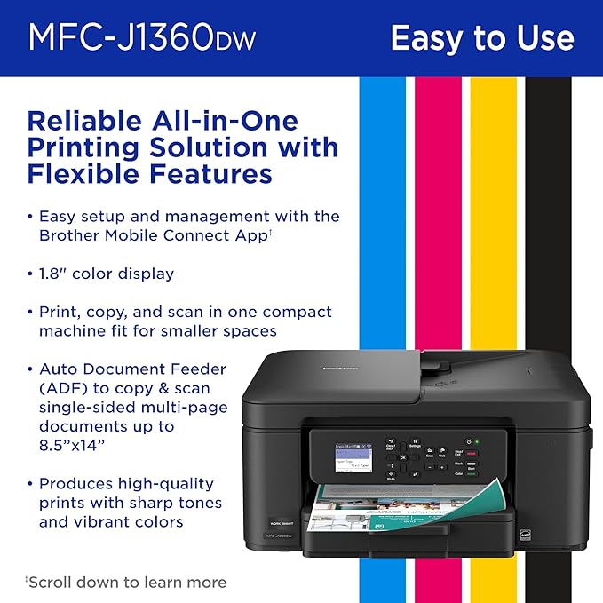 Brother Work Smart 1360 Wireless Color Inkjet All-in-One Printer