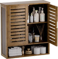 SMIBUY Bathroom Cabinet Wall Mounted, Bamboo Over-The-Toilet Storage Organizer