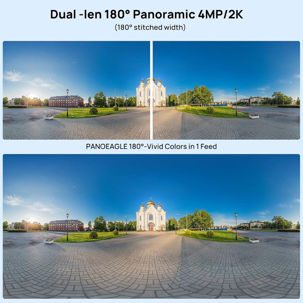 panoeagle 4mp dual lens poe ip camera with shown in use