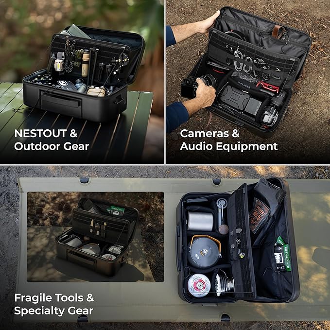 ELECOM NESTOUT Gear Storage Case, Lightweight Hard Shell Organizer,