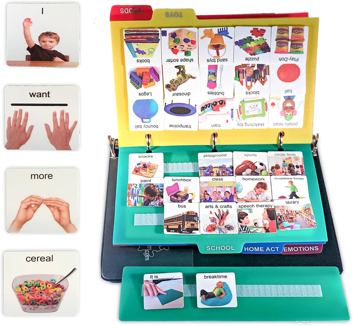 Visual Communication Book, 162 ASD Photo Picture Cards: Autism Language