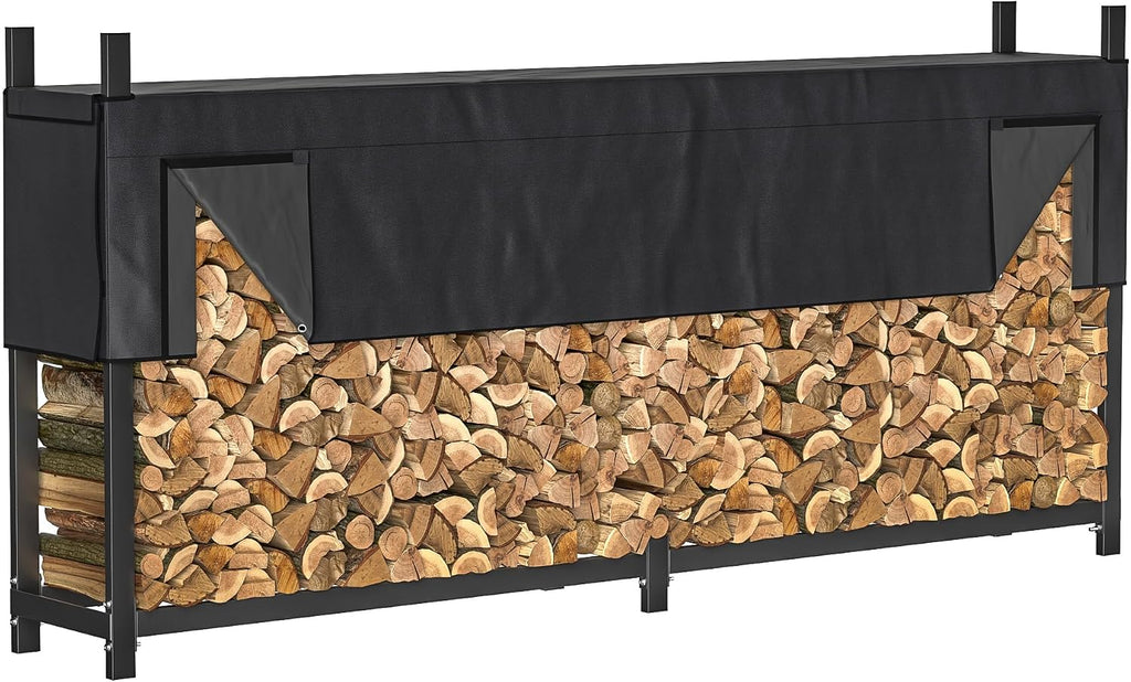 Ultrawall 8ft Heavy Duty Firewood Rack with Waterproof Cover