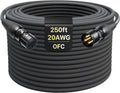 XLR Cables 250ft 1 Pack, Professional Gold-Plated Rean Connectors from Neutrik