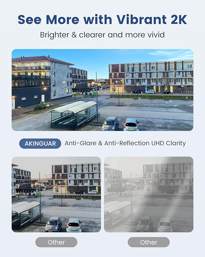AKINGUAR 3MP 2K Window Camera, 2.4GHz WiFi Indoor Camera