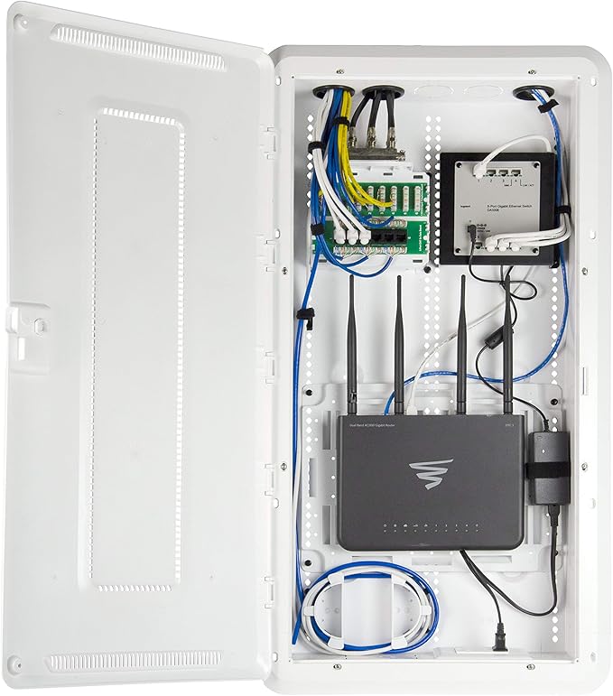 Legrand - On-Q 30 Inch Media Enclosure, WiFi Electrical Box, Cable Management