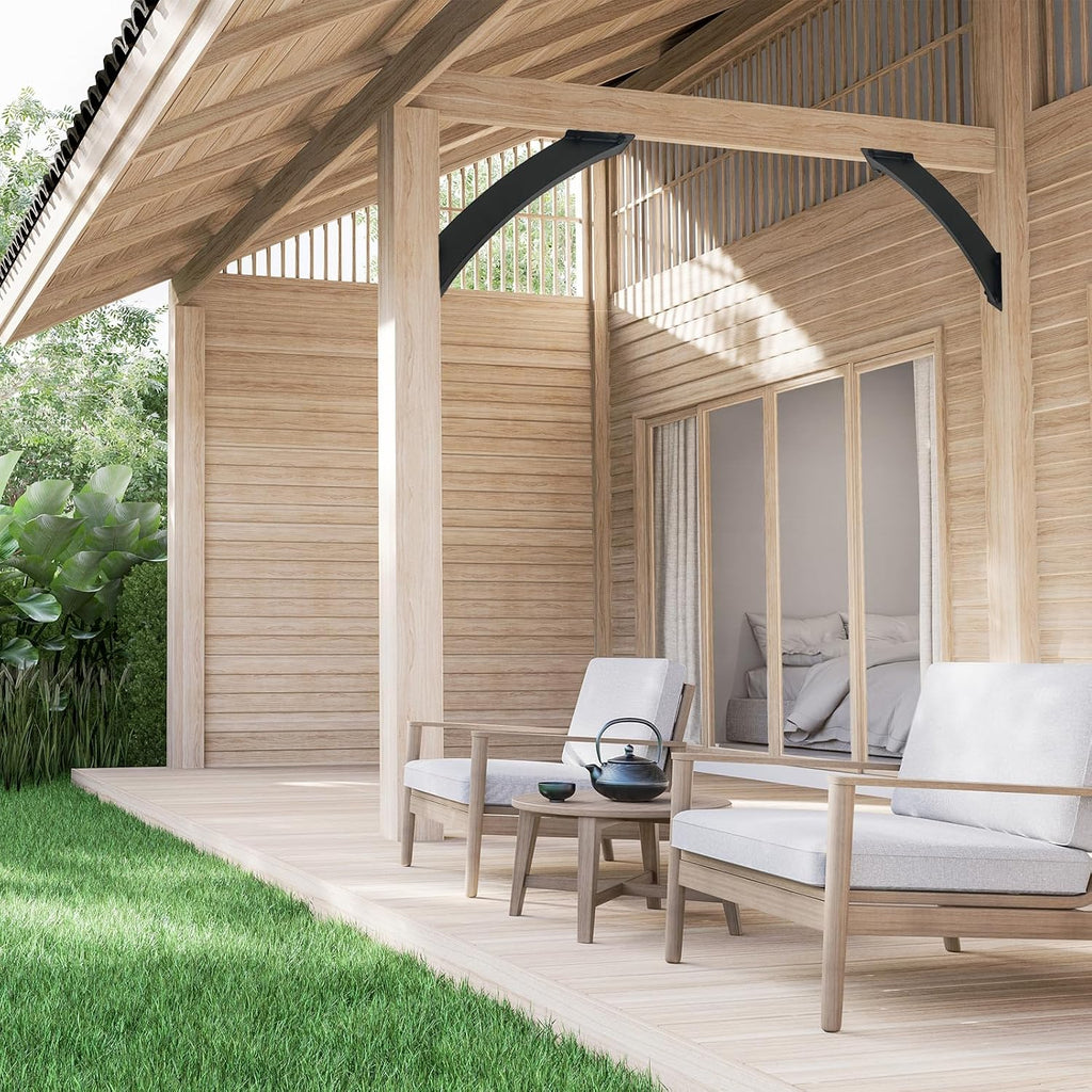4x4 arc 45°angle support bracket heavy duty pergola, close-up detail