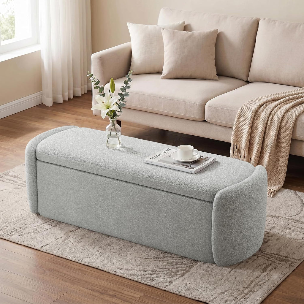 vknow storage bench, upholstered storage ottoman bench with, package contents