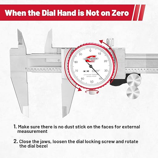 Standard Gage 0-6" Range SAE Dial Caliper Measuring Tool, Analog Precision