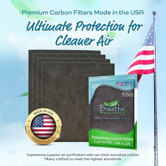 Breathe Naturally Universal Cut To Fit Carbon Activated Air Filter (Pack of 4)