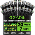 GEARit Cat 6 Ethernet Cable Pack (20-Pack)