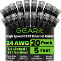 GEARit Cat 6 Ethernet Cable Pack (20-Pack)