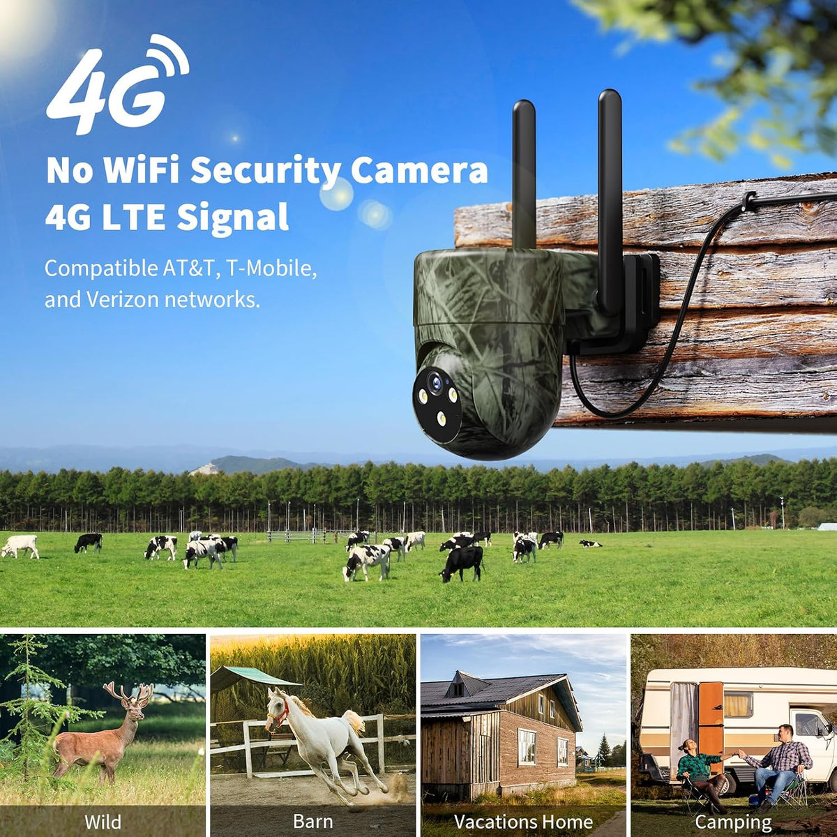liwan wired 4g lte cellular security camera, no, side view
