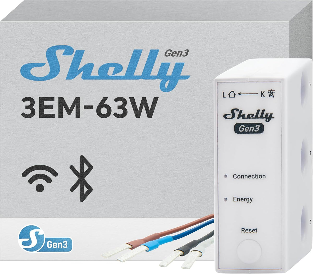Shelly 3EM-63W Gen3 | Wi-Fi Operated Smart 3-Phase Energy Meter | Home