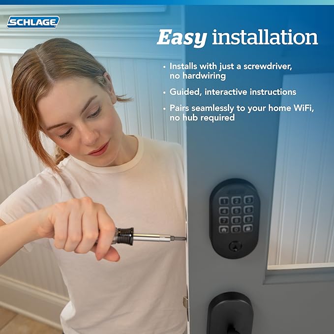 Schlage Arrive WiFi Deadbolt Smart Lock, Keyless Entry Door Lock
