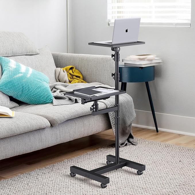Facilife 2 Shelves Projector Stand Tripod, Height Adjustable Max 64", Mobile