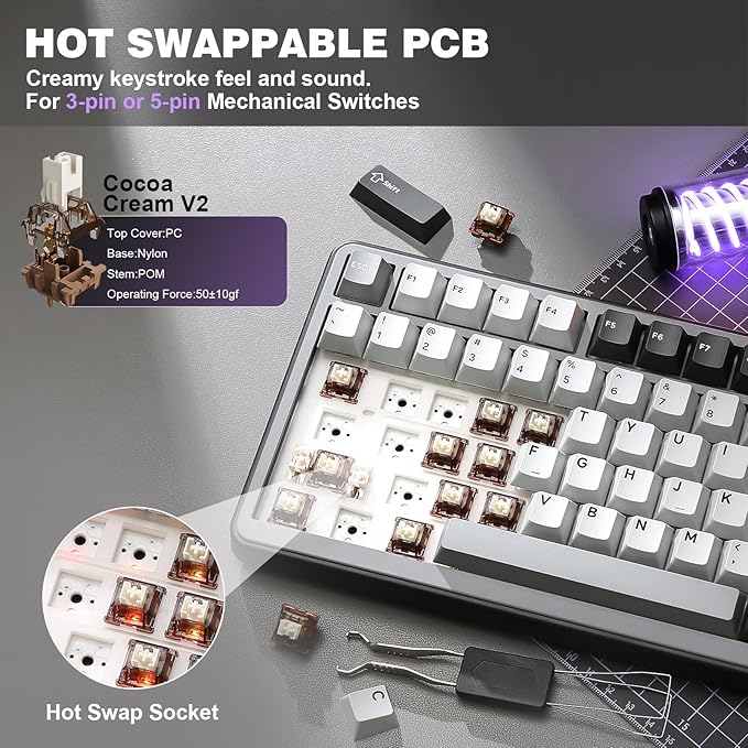 YUNZII B75 PRO Wireless Mechanical Keyboard, 75% Layout