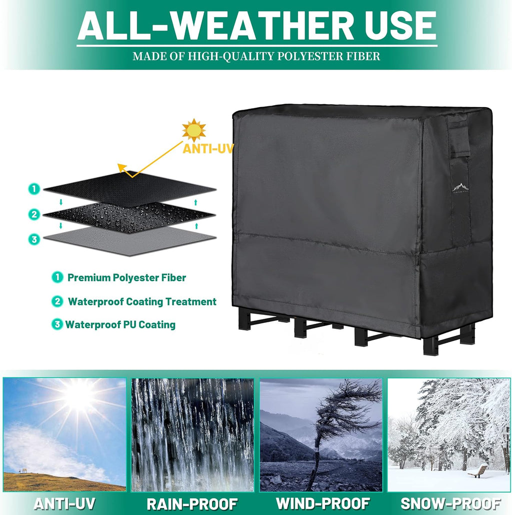 himal 8ft firewood log rack cover outdoor waterproof, close-up detail