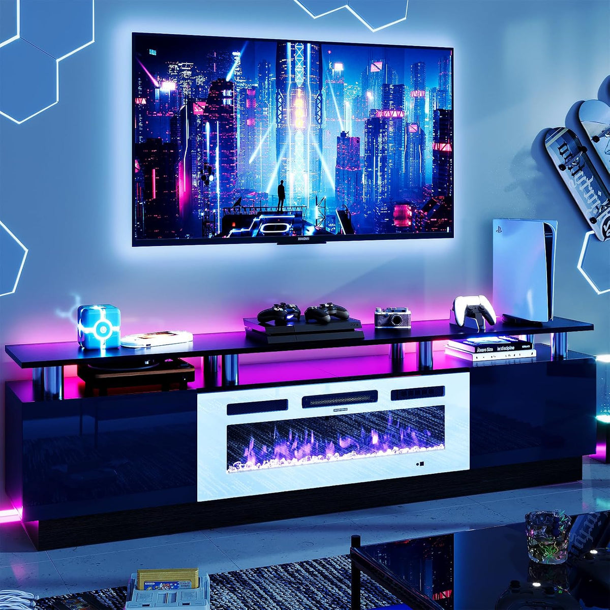 oneinmil Fireplace TV Stand