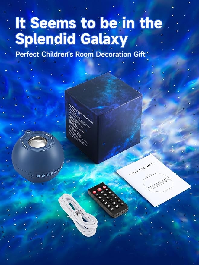 Star Projector for Bedroom Galaxy Projector for Bedroom, 15 White Noise Sound