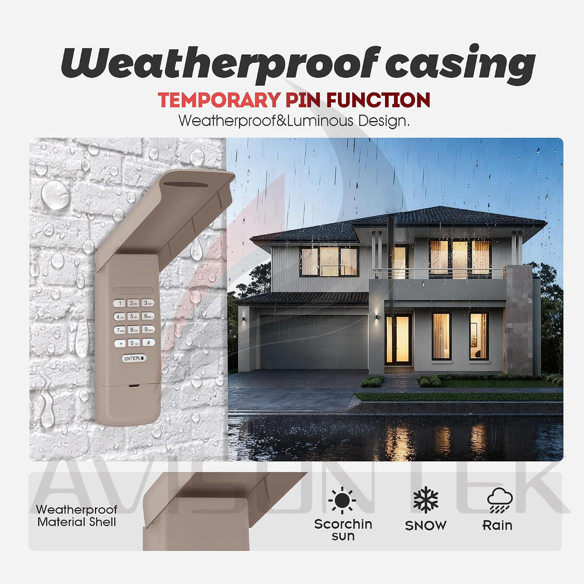 10 dip switch multicode gate opener keypad replacement, front angle view