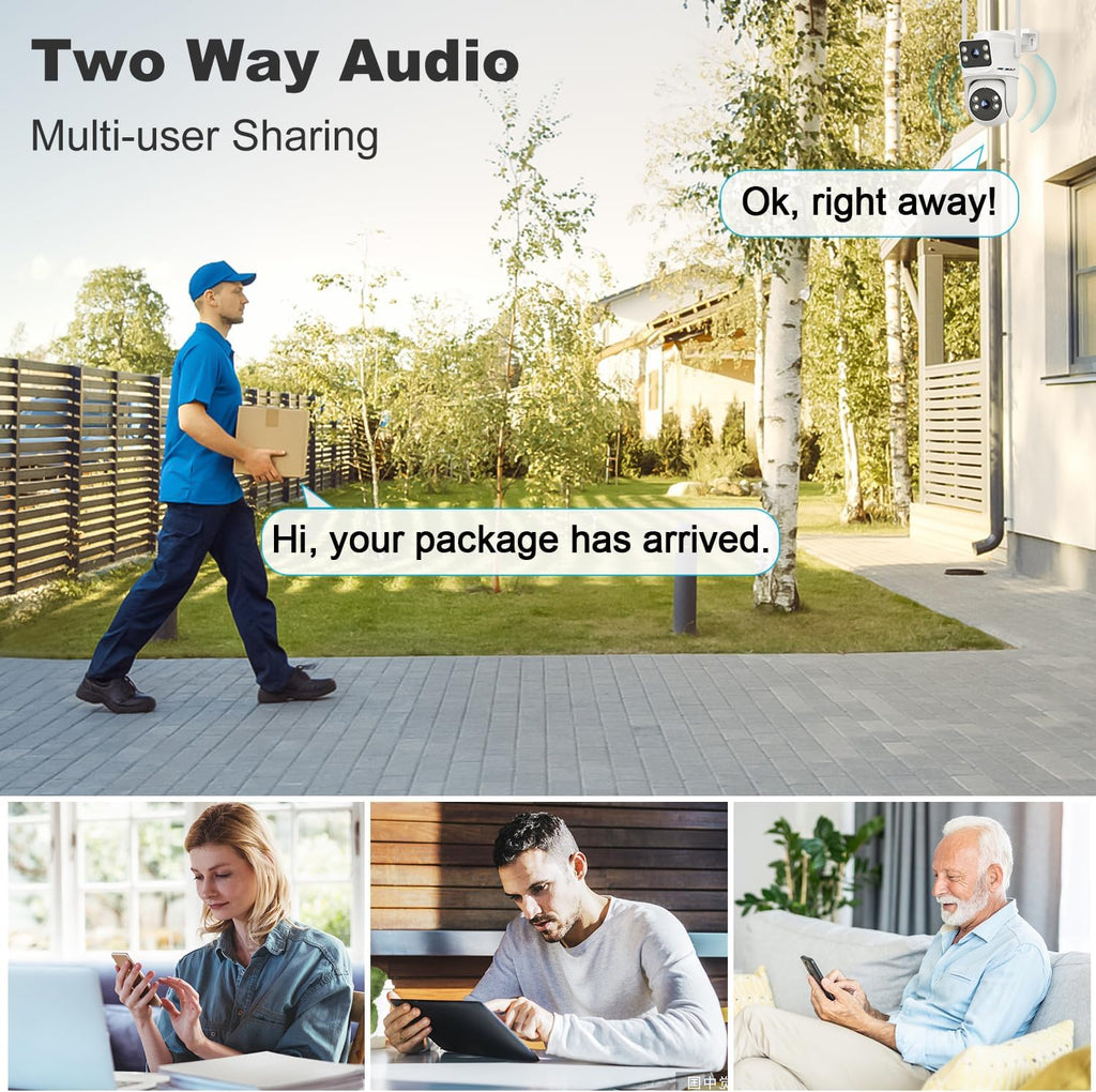 genbolt ptz wifi security camera outdoor with dual, front angle view