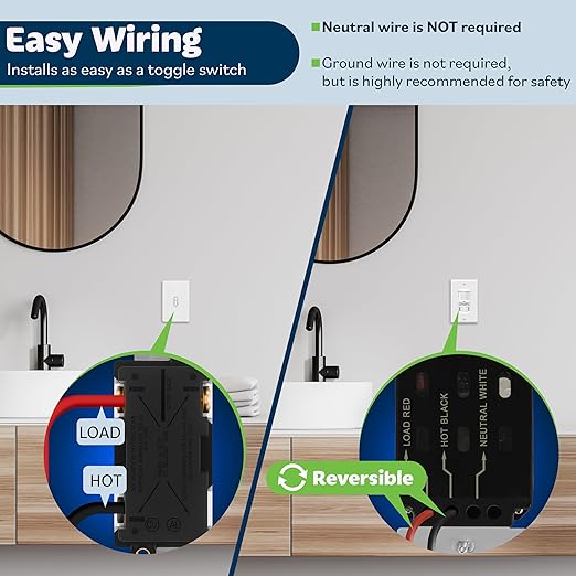 TOPGREENER Occupancy/Vacancy PIR Motion Sensor Light Switch, CDS Sensor (4 Pack)