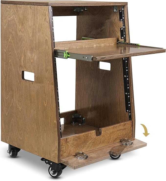 Sound Town DIY Slanted 12U Studio Rack,