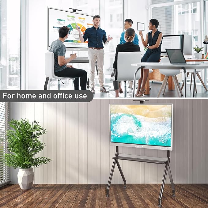 Glidesync Smart Board Stand for 55"- 86'' Interactive Whiteboard, Mobile Stand