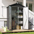 Aoxun Vertical Outdoor Storage Cabinet 3.5’x2’ with Floor & Shelves Black