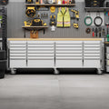 96 Inch Tool Chest, Rolling Tool Cabinet with 24 Drawers, Locking Mobile Storage, Stainless Steel, Large Capacity for Garage, Workshop and Repair Shop