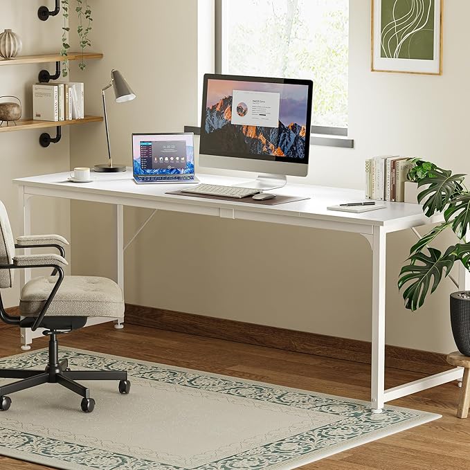 Huuger Computer Desk, 80 Inch Office Desk, Gaming Desk