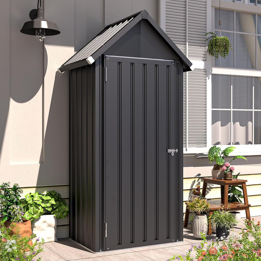 aecojoy 70'' tall vertical outdoor storage cabinet waterproof showing dimensions