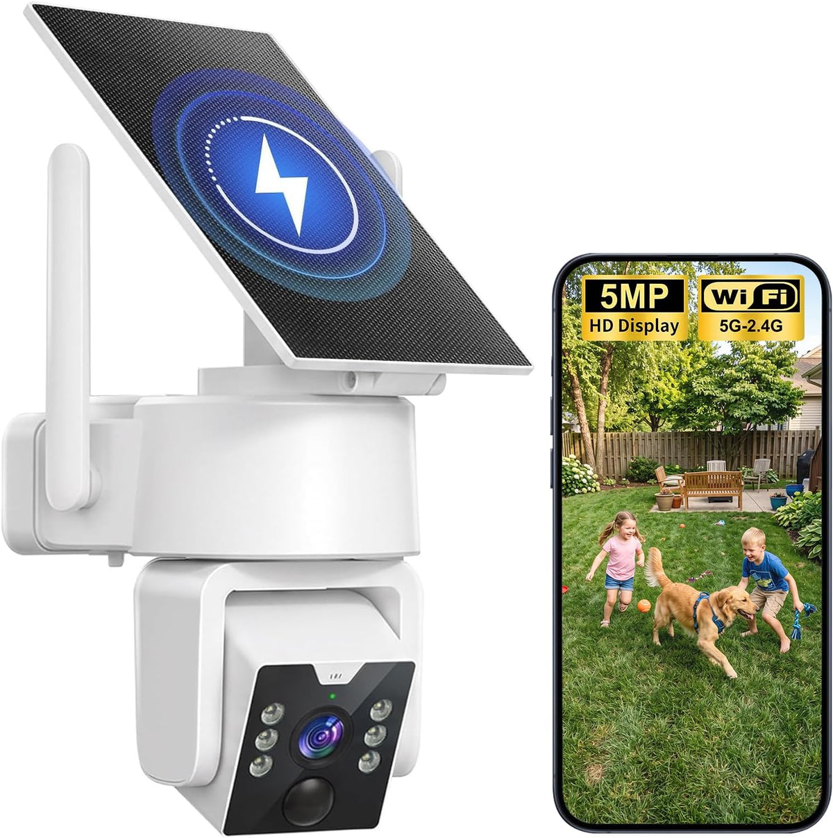 Security Cameras Wireless Outdoor 5G WiFi, Solar Outdoor Camera Wireless