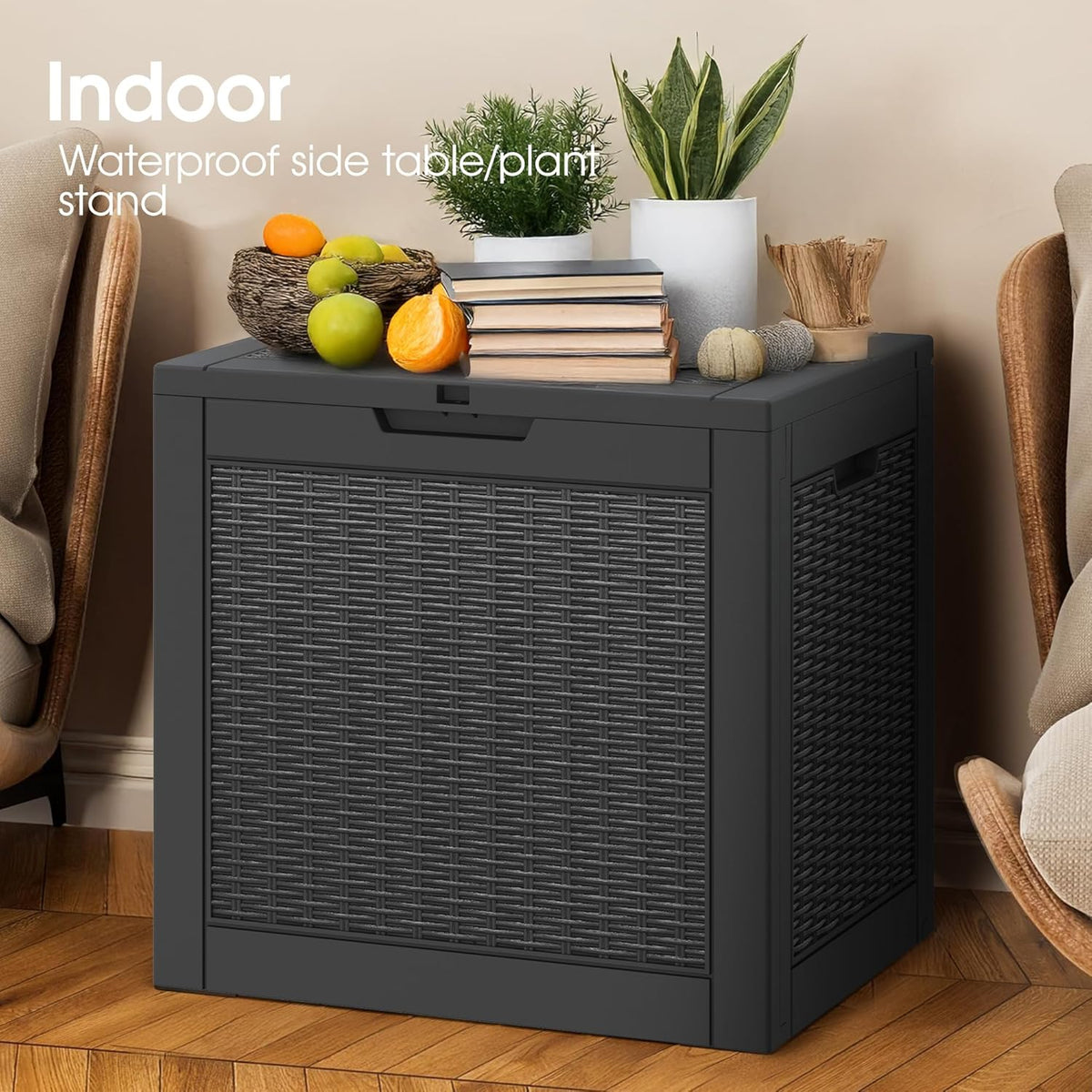 kamaboko outdoor storage box, 30 gallon deck box showing dimensions