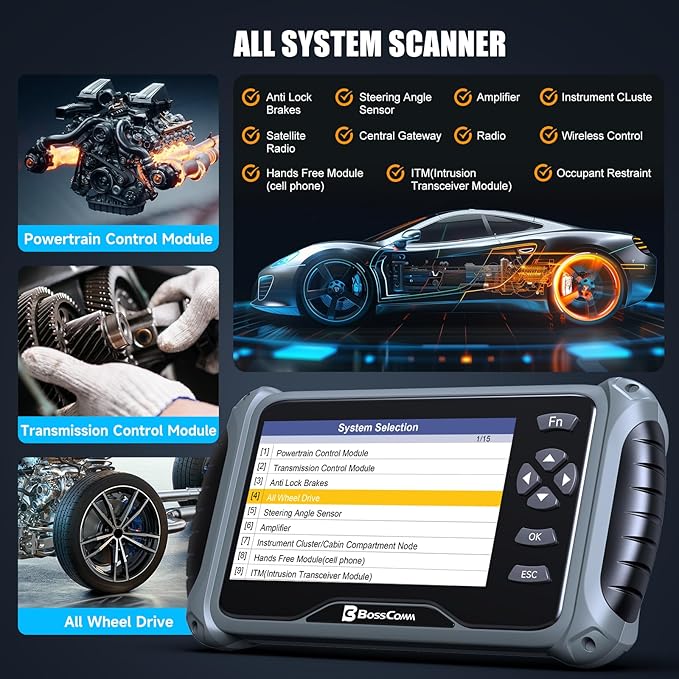 2026 BOSSCOMM IF745 OBD2 Scanner, All Systems Car Code Reader Scan Tool