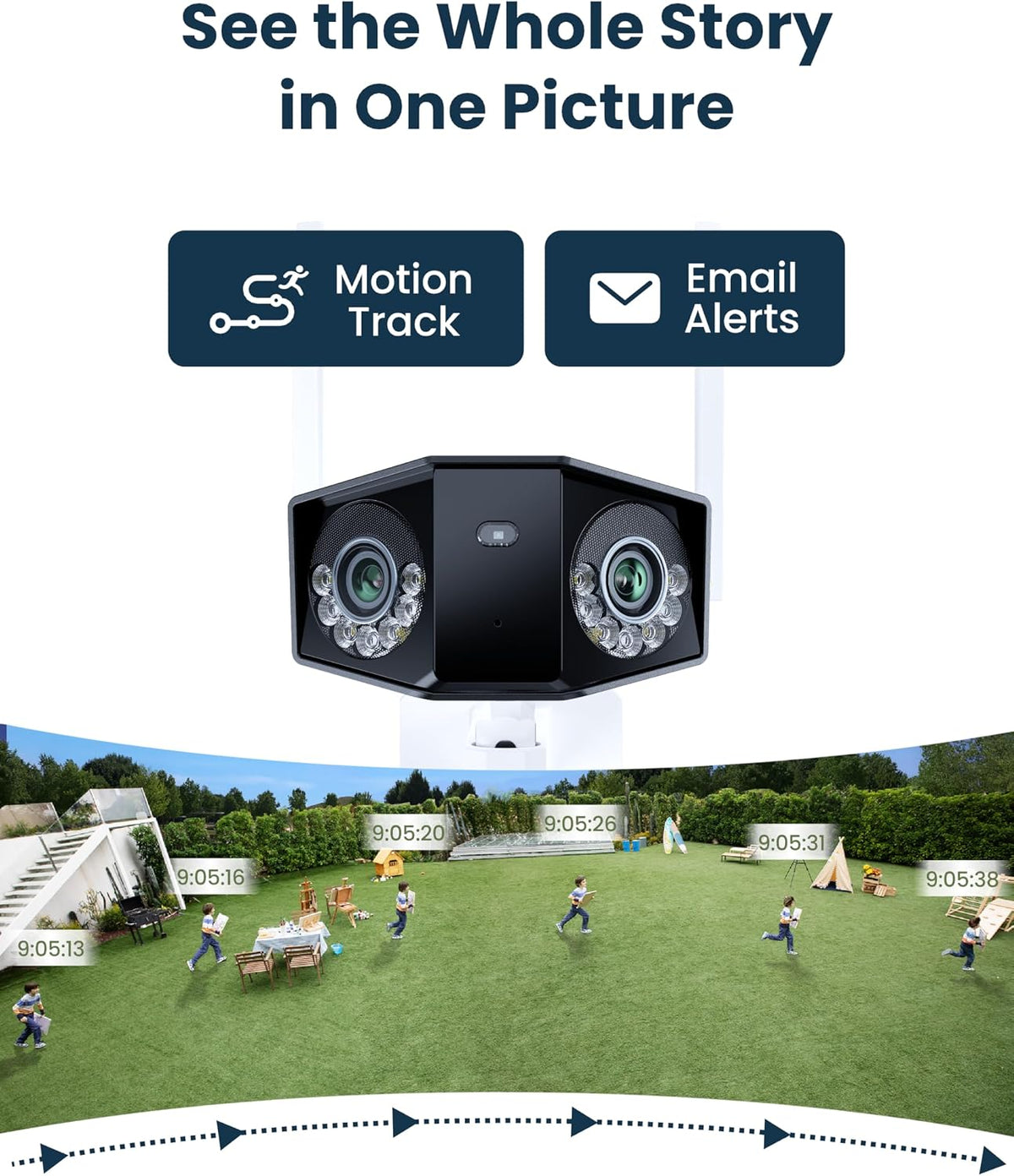 reolink 16mp security camera outdoor dual lens 180, side view